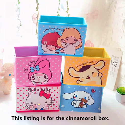 Kerr's Choice Collapsible Storage Bin Kawaii Storage Box Blue Foldable Baskets | Kawaii Office Desk Room Decoration Cute Room Decor...