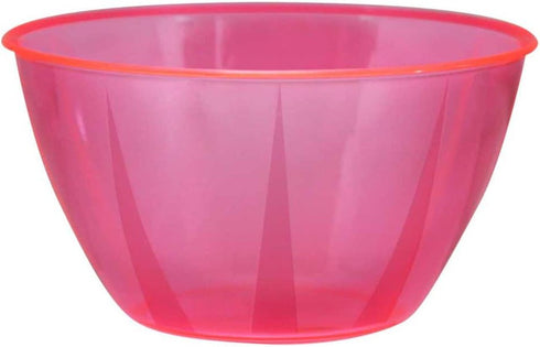 Party Essentials Hard Plastic 24-Ounce Small Serving Bowls, Neon Pink, 6-Count...