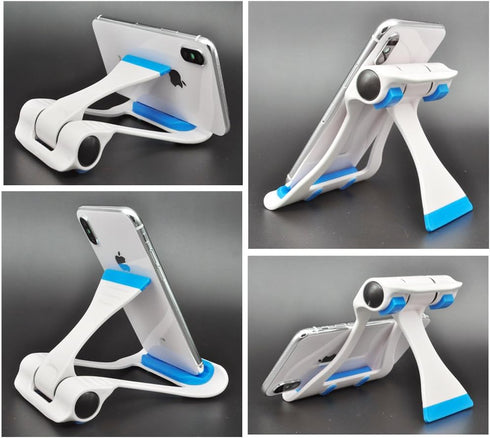 Two Models Multi-Angle Adjustable Universal Portable & Foldable Cellphone Tablet Stand Holder Mount Compatible with Cellphone Tablet - Blue...