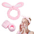 3-Pack Spa Headband and Wristband Set,Soft Plush Makeup Skincare Headband Wrist Bands Cute Bunny Rabbit Ears Face Wash Headband and Towel Wristban...