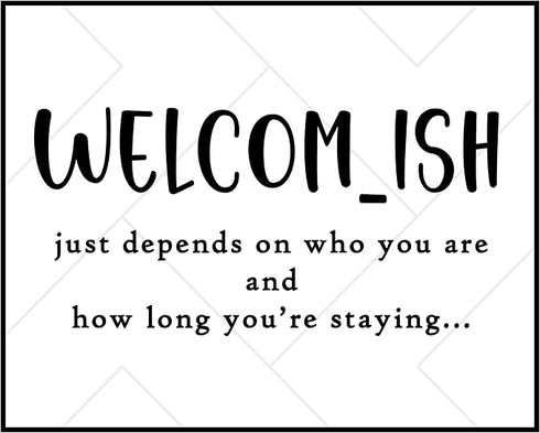 Posterizer 1 pcs-Welcome-ish-Funny Welcome, Outside Sign-Comedy Art- Gift for Nature, Surfers and Beach Lovers-Living Room Bedroom Decor- unframed...