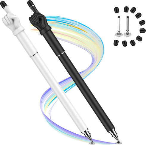MEKO Fingertip Stylus Pens for Touch Screens, 2-in-1 High Sensitivity Universal Capacitive Stylus for iPhone/iPad/Android/Tablet/Samsung/Smartphon...
