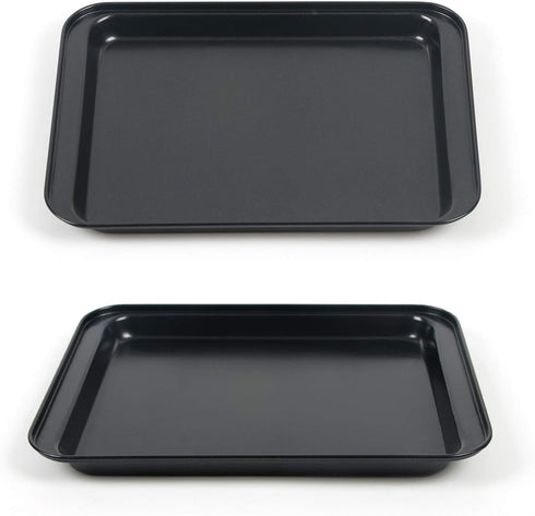 Small Baking Sheet 2 Pack, Shinsin 8 Inch Nonstick Baking Pans for Oven w/Rimmed Border, Professional Reusable Baking Trays for Toaster Oven Repla...