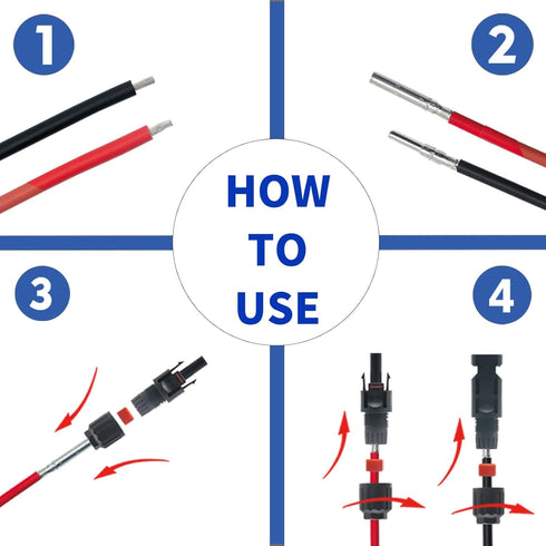 12 Pairs/24PCS Solar Connectors, IP67 Waterproof 1000V 30A Male & Female Solar Panel Cable Connectors (12AWG-10AWG)...