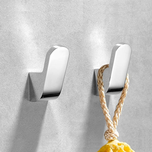 Single Towel Hook Clothes Hook for Bathroom Kitchen Robe Hook Coat Hook Hat Hook, Wall Mounted with Screws, Silver Chrome, 2 Pack...