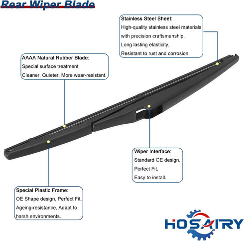Rear Wiper Arm Blade Set for Toyota Highlander RAV4 Land Cruiser, for Lexus NX300h NX200T RX350L RX450, for Land Rover Discovery Sport Rear Windsh...