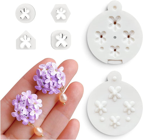 Keoker Mini Lavender Polymer Clay Earrings Molds -Mini petals Polymer Clay Cutters and Molds, Perfect for Jewelry Making and Earring Lovers, Mini ...