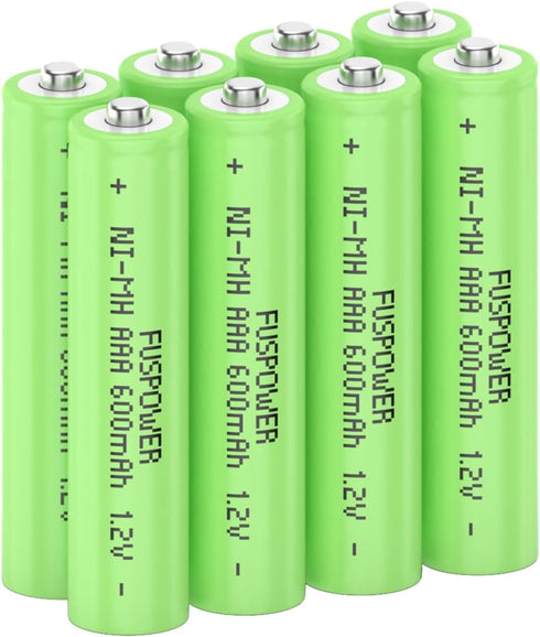 Nimh Rechargeable AAA Batteries, Ni-MH AAA 600mah 1.2V Rechargeable Batteries for Solar Lights, Outdoor Garden Lights, Remotes, Household Devices ...