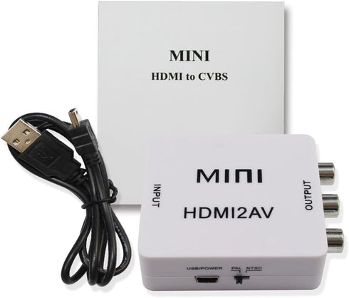 Mini Composite 1080P HDMI to RCA Audio Video AV CVBS Adapter Support HD for HD HDMI2AV Converter Box for TV PC VCR DVD PAL...
