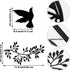 YGAOHF 2 PCS Black Metal Tree Leaf Wall Decor with 2 Dove Stickers, Vine Olive Branch Art Wrought Iron Scroll Sculptures Above The Bed, Indoor Out...