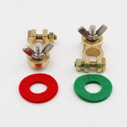 UTSAUTO Battery Terminal Connectors 2Pcs Positive & Negative Brass Car Battery Terminal Clamp for Truck Van Marine Boat RV Max Current 300A...
