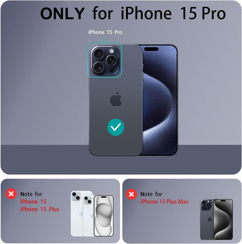 Compatible with iPhone 15 Pro Case, Compatible with MagSafe Clear Case Camera Protection Phone Crossbody Cover with Adjustable Lanyard Strap Shock...