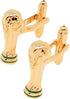 14K Gold Plated Football World Cup Tropy Cufflinks for Men In Gift Case Football Fan Men's Cuff Link for Wedding Shirt Party Business Regular Anni...