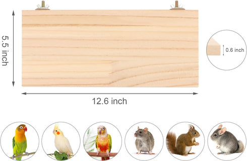 Wontee Bird Perch Stand Wooden Platform for Cockatiels Conures Rats Gerbils Chinchillas Squirrels (M)...