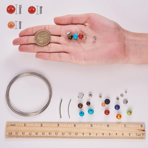 SUNNYCLUE 1 Box DIY 4 Strand Chakra Gemstone Beaded Wrap Bangle Bracelet Making Kit 2.56inch(65mm) Jewelry Craft Supplies for Beginners...