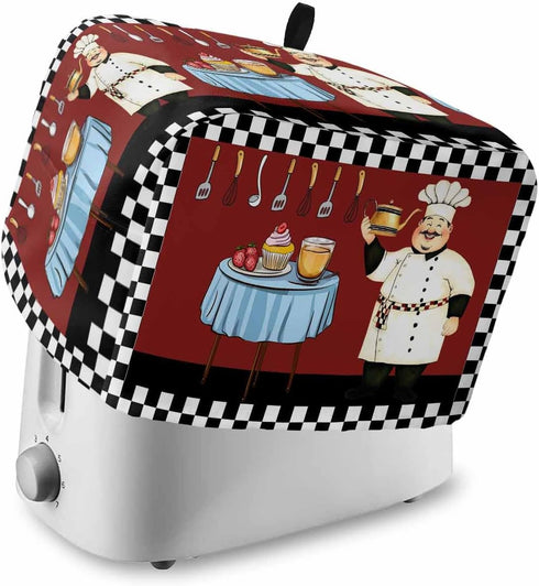 Toaster Cover 4 Slice, Black and White, Polyester, Dust Cover Protection...