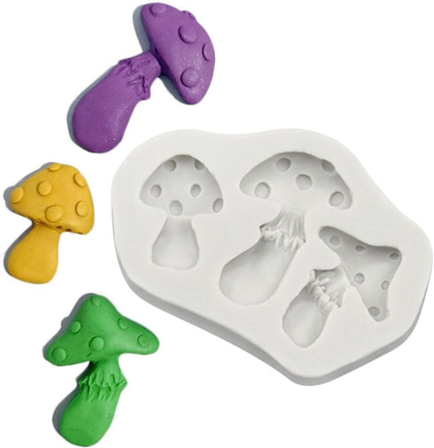 White Mushroom Silicone Mold Chocolate Candy Clay Mold For Diy Dessert Crystal Ice Mold Handmade Cupcake Decor Baking Tool Mushroom Silicone Mold,...
