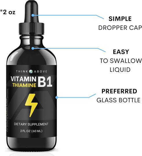 Vitamin B1 Thiamine Mononitrate - Liquid Drops Supplement (2 oz)...