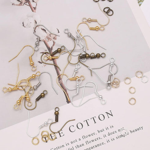 Earring Hooks,Hypoallergenic Earring Hooks Kit Included Fish Earring Hooks, Jump Rings for DIY Jewelry Making Supplies Accessories...