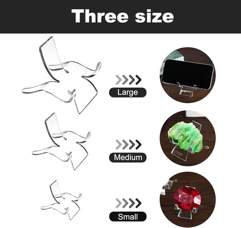 (24 PCS 2.2 x 1.69 x1.89 inch Crystal Display Stand, Rock Display Stand,Acrylic Display Stands for Crystal ,Geodes, Rock ,gemstone ,Mineral, Agate...