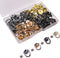 ELANE 40 Pcs D Rings for Purse,Screw Rivets for Leather Crafting,Wallet Conversion Kit (Black+Silver+Gold+Light Gold)...