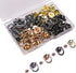 ELANE 40 Pcs D Rings for Purse,Screw Rivets for Leather Crafting,Wallet Conversion Kit (Black+Silver+Gold+Light Gold)...
