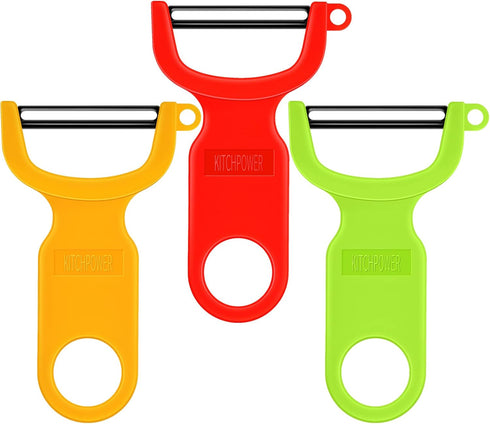 Original Vegetable Peeler Carbon Steel Blade 3-Pack Red/Green/Yellow...
