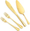 Wedding Cake Knife and Server Set, Cake Cutting Set for Wedding, Mr and Mrs Forks Cake Cutter Set for Wedding Anniversary Bridal Shower Gifts (Gol...