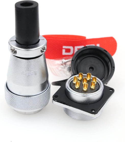 DRRI WEIPU AC DC Circuit Signal LED Heavy Duty Industrial Bulkhead Female Plug Male Socket WS28 8-Pin Metal Aviation Circular Square Flange Panel ...