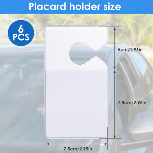 Clear Parking Permit Holder, 3 x 5 inch Car Vertical Parking Lot Pass Rear View Mirror Hanger for Car Passes, Stickers, Permits...