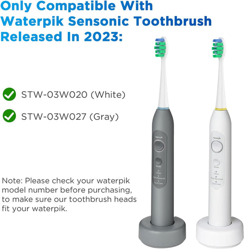 Replacement Brush Heads for 2023 Waterpik Sensonic Toothbrush, with Covers, Compact, White, 4 Count...