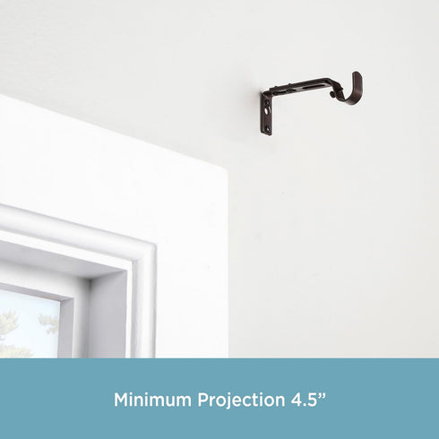 Kenney Adjustable Curtain Rod Brackets, Mocha (2-Pack)...