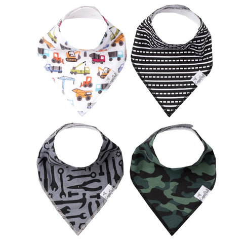 Copper Pearl 4 Pack Soft Cotton Baby Bibs for Drooling and Teething, Absorbent Drool Bibs for Baby Girl and Boy, Adjustable to Fit Newborns to Tod...