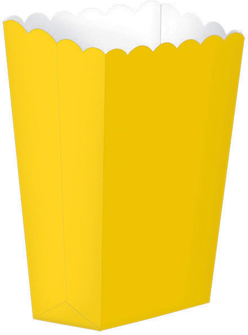Adorable Yellow Sunshine Small Scalloped Popcorn Box - 5.25" x 3.75" (5 Pieces) - Ideal for Birthday, Party Favors, Celebrations & More...