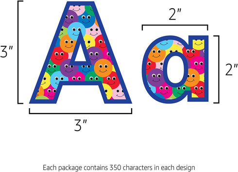 Hygloss Products Bulletin Board Letters and Numbers – Punch Out Smiley Faces Design Combo – 3 Inch, 350 Pieces...