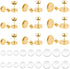 UNICRAFTALE 18 Sets 3 Sizes Stainless Steel Stud Earring Findings Stud Earring Cabochons Tray 6/8/10mm Golden DIY Blank Dome Earring Making Kits w...