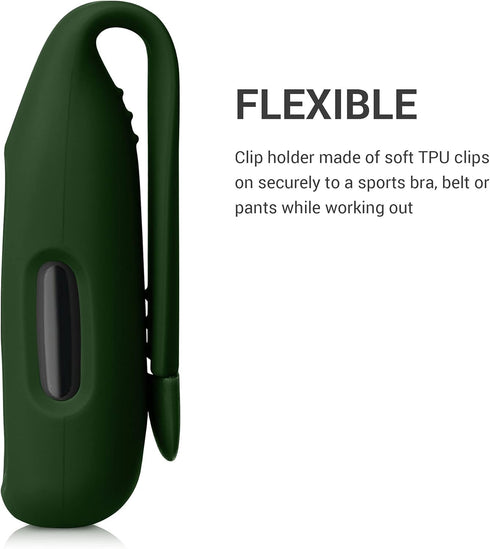 kwmobile 2X Clip Holders Compatible with Fitbit Inspire 3 / Inspire 2 / Ace 3 - Clip-On Holder Replacement Set - Black/Dark Blue...