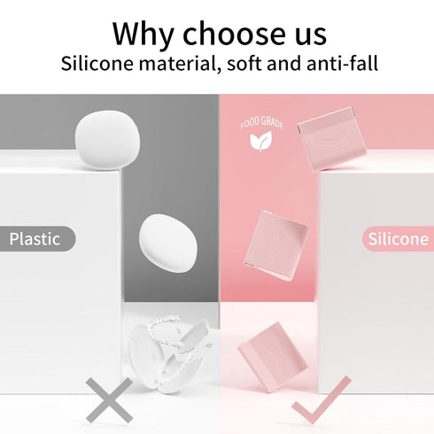 2Pack Silicone Retainer Case, Soft Cute Retainer Bag, Aligner Case with Vent Holes, Compatible with Invisalign, Mouth Guard Case, Pink...