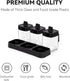 Salt and Sugar Container Set, 3Pcs Spice Jars with Spoon | 13.5oz Condiment Jar Spice Container for Salad, Coffee Bar Kitchen Countertop - Black...
