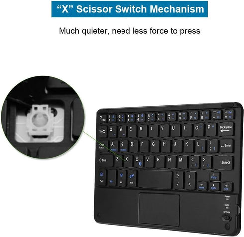 Cuifati Ultra-Slim Mini Wireless Touchpad Keyboard, All-in-One Wireless Keyboard with Built-in Multi-Touch Trackpad for Smart TV HTPC PC Tablet Go...