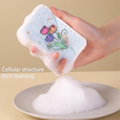 6 Pcs Compressed Sponges Non-Scratch Cellulose Sponges Flat Sponges That Expand in Water for Kitchen Bathroom Cars Facial Cleansing Crafts...