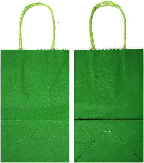 AZOWA Gift Bags Medium Kraft Paper Bags with Handles (7.5 x 3.9 x 9.8 in, Green, 12 Pcs)...