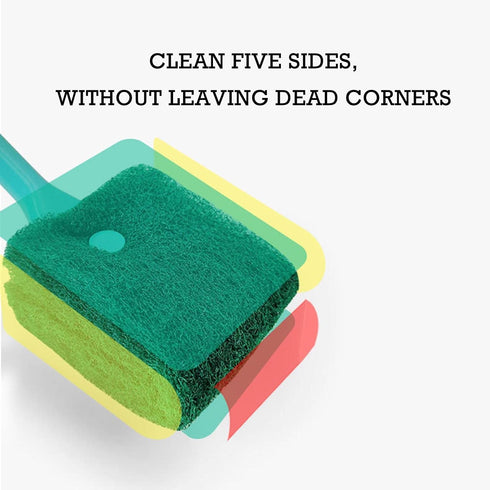 Aquarium Cleaning Brush - 2 PCS Fish Tank Cleaning Brush Double-Sided Sponge Brush Long Handle Fish Tank Scrubber for Aquariums and Home...