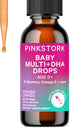 Pink Stork Baby Liquid Multivitamin Drops, Baby & Toddler Vitamin Drops with DHA, Vitamin C, D, B12 and Choline to Support Brain Health and Immune...