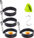 4 Pack Stainless Steel Egg Ring Molds With Non Stick Metal Mold Shaper Circles For Fried Egg McMuffin Sandwiches,Frying Or Shaping Eggs,Breakfast ...