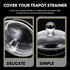 2-Pack Clear Glass Teapot Replacement Lids - Teapot Accessories with Strainer Cover for Home Kitchen Teapots and Teacups - Universal Fit...