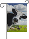 Double Sided Lovely Animal Funny Cow and Beautiful Farm Polyester Garden Flag Banner 12 x 18 Inch for Outdoor Home Garden Flower Pot Decor...