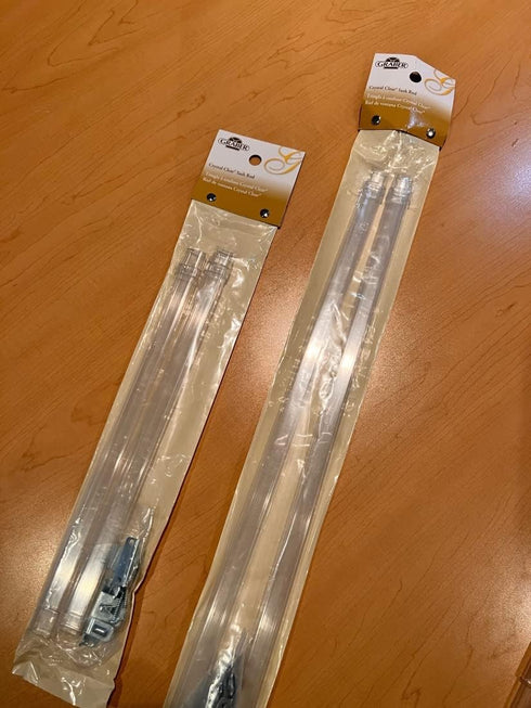 Graber Crystal Clear Sash Curtain Rod - 2 Rods per Package (11 1/2 to 20-Inch Adjustable Width, Clear)...