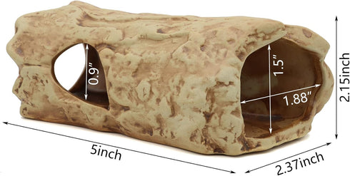 ALEGI Aquarium Decorations Log Betta Fish Tank Accessories Ceramic Cave, Betta Fish Toys Decor Hideout for Shrimp Cichlid Hiding Breeding...