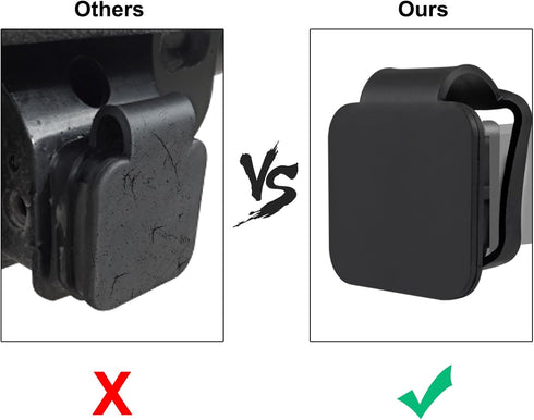 Trailer Hitch Tube Cover 2'' Rubber Hitch Tube Cover Plug Cap Insert 2 inch Receivers Class 3 4 5 for Dodge Ram Porsche Benz Toyota Ford Jeep Chev...